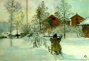 Carl Larsson garden och brygghuset France oil painting artist